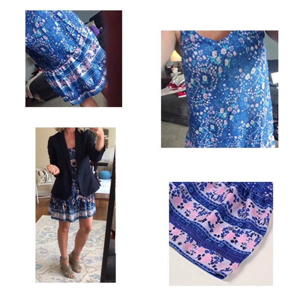 🦋HP/Spaghetti Floral Printed Ruffles Mini Dresses - Picture 2 of 8